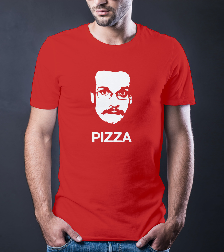 Drawfee Merch Pizza John DFTBA Face Silhouette Red T-Shirt