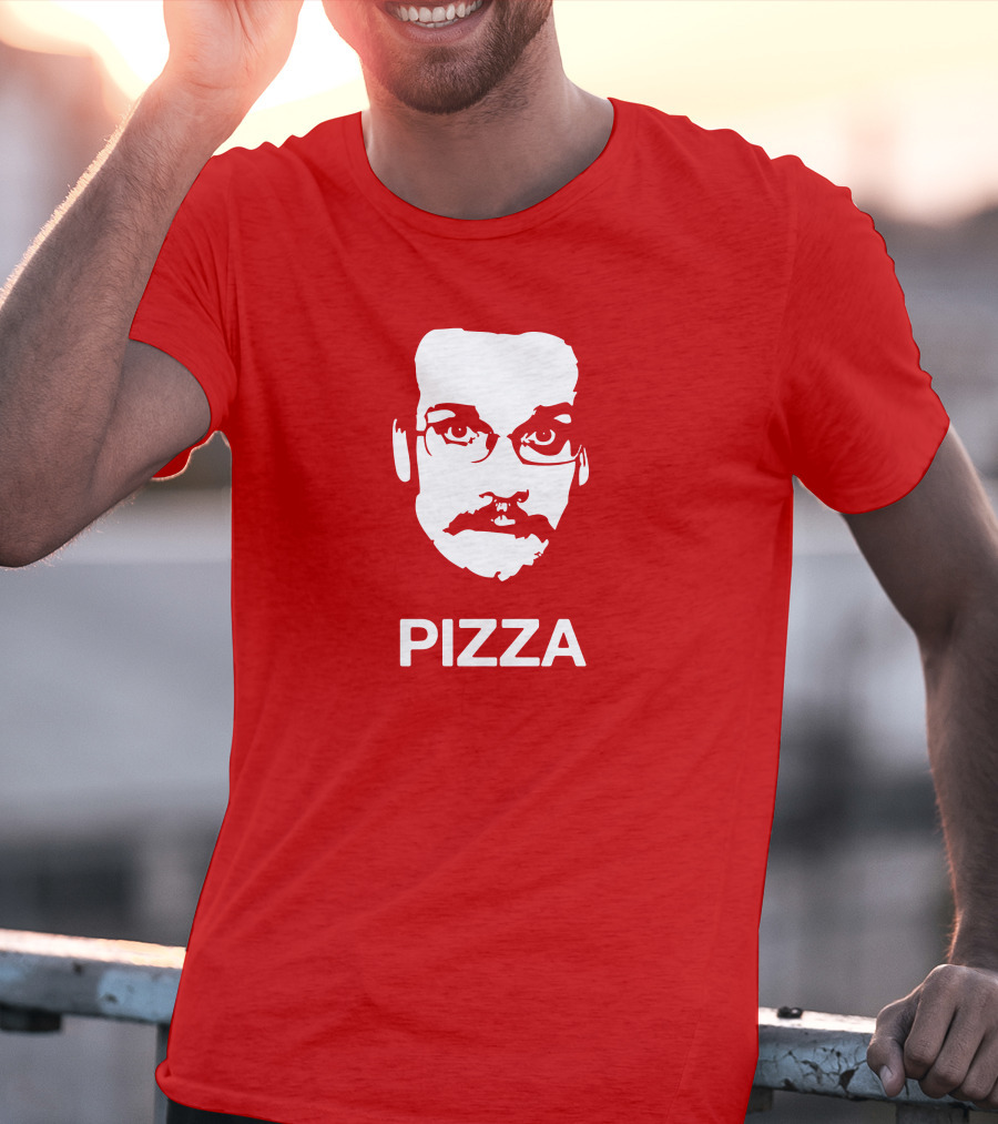 Drawfee Merch Pizza John DFTBA Face Silhouette Red T-Shirt