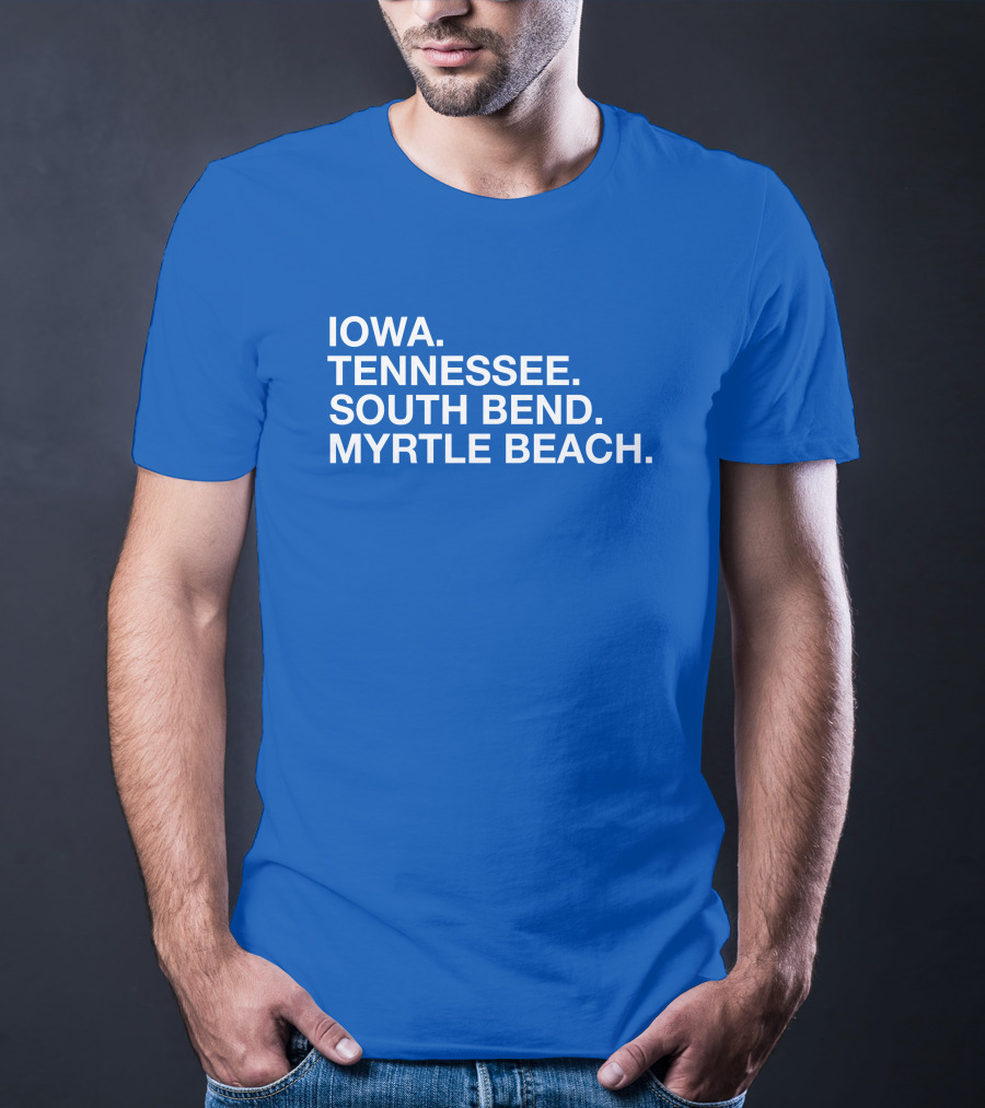Iowa Tennessee South Bend Myrtle Beach Cubs Minor League Affiliates T-Shirt