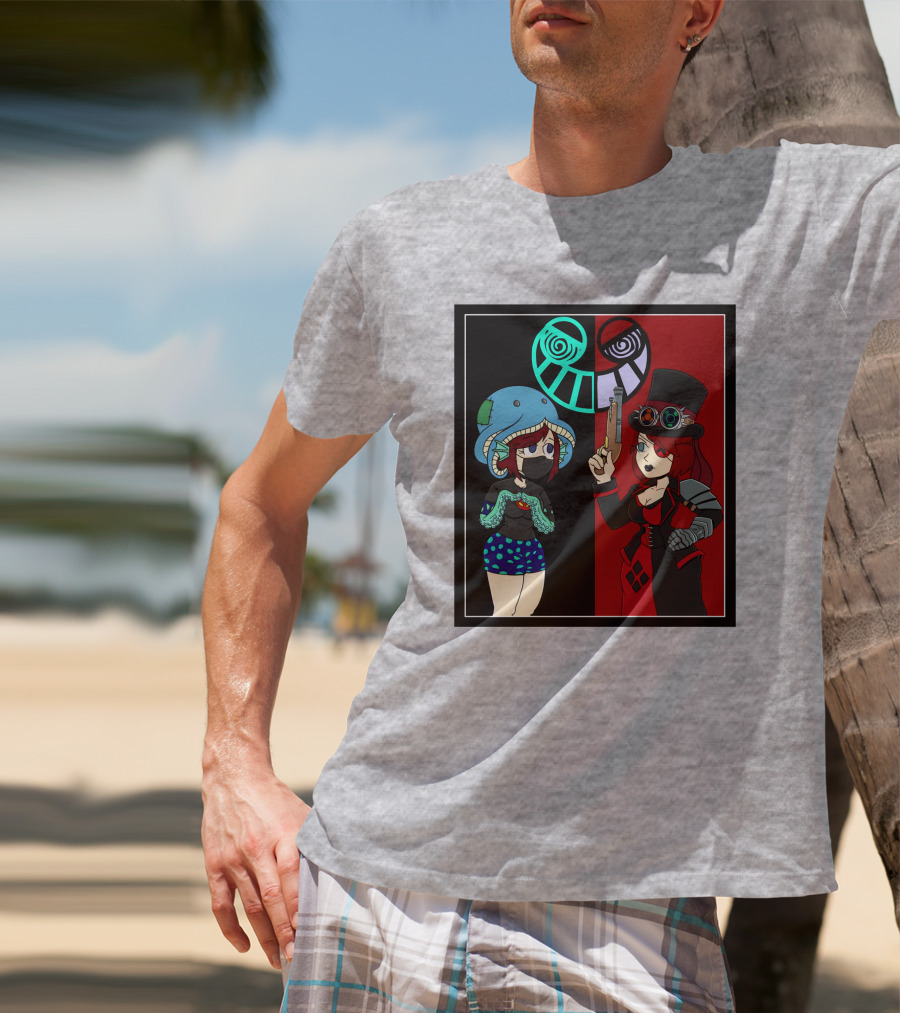 Frenemies Forever Threadless Blowing Off Steam Misssteam Steampunk And Aquatic Duel T-Shirt