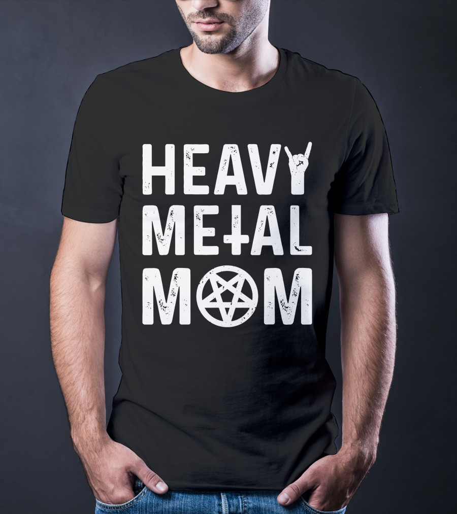 Heavy Metal Mom Cassandra L Thompson Cass Thomps13 Pentagram Rock Gesture T-Shirt