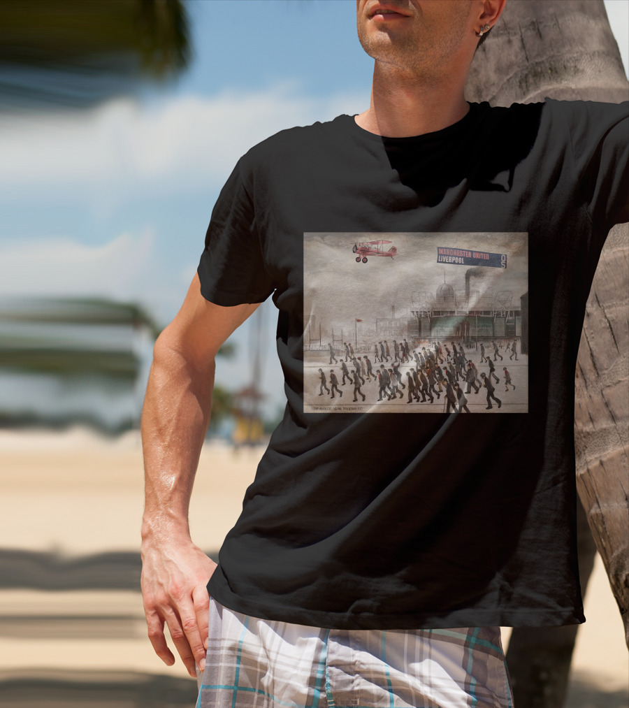 Proper Tees Merch Store Manchester United Liverpool Football Art Crowd Scene T-Shirt