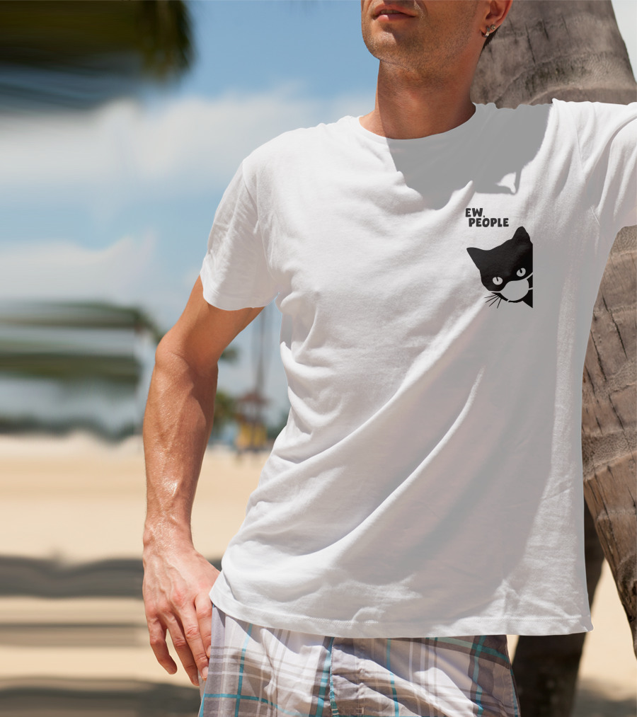 Qwertee Shop Ew People Cat Silhouette By Yirm T-Shirt