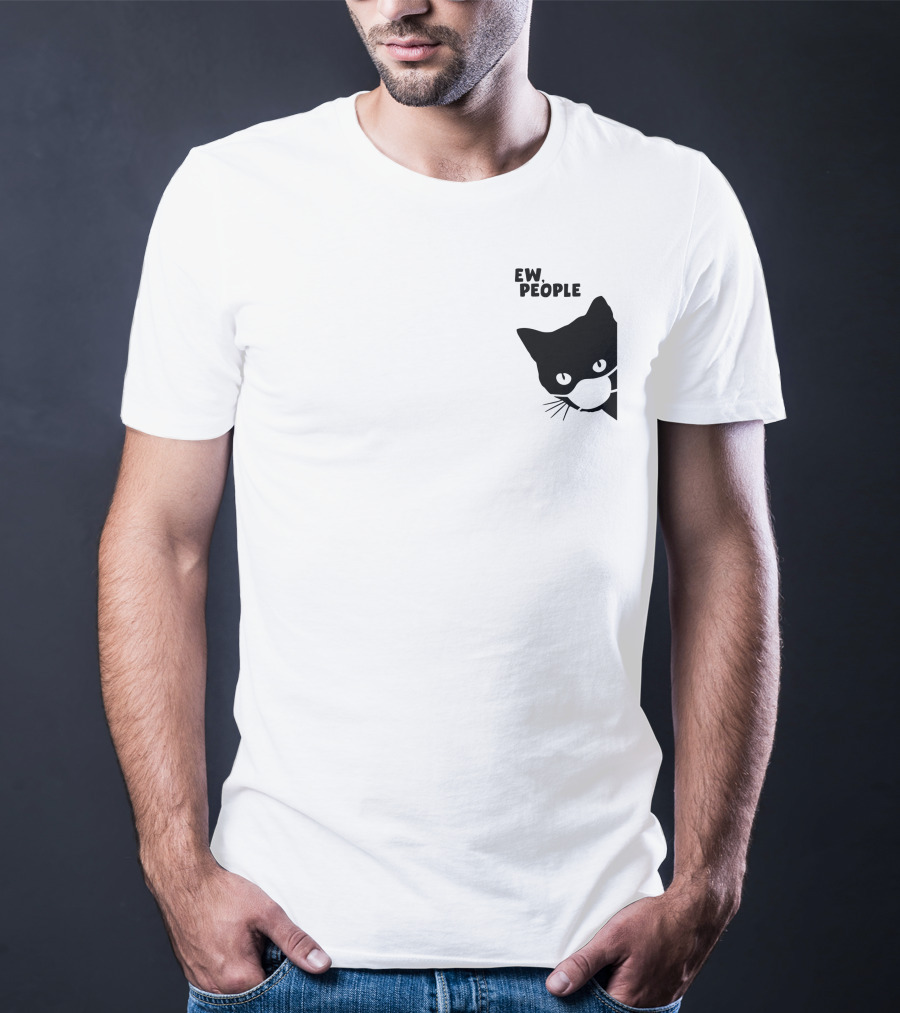 Qwertee Shop Ew People Cat Silhouette By Yirm T-Shirt