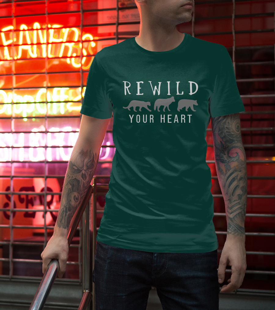 Wolf Conservation Center Store Nywolf Shop Rewild Your Heart Katie Hinde Wolves T-Shirt