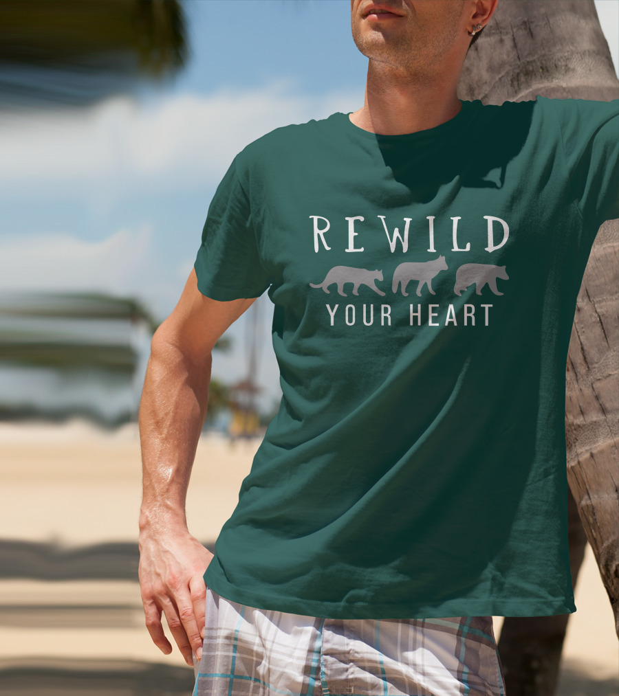 Wolf Conservation Center Store Nywolf Shop Rewild Your Heart Katie Hinde Wolves T-Shirt