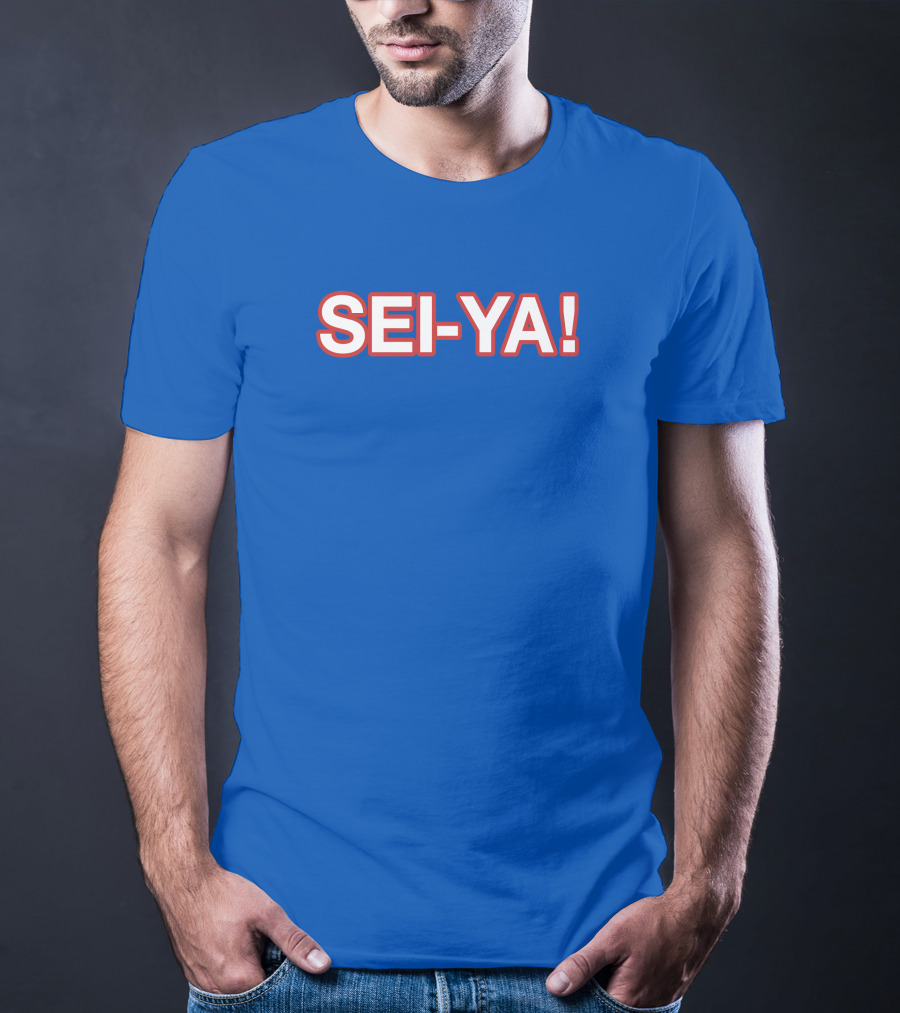 SEI-YA Obvious Phrase In Bold Red And White Block Text T-Shirt