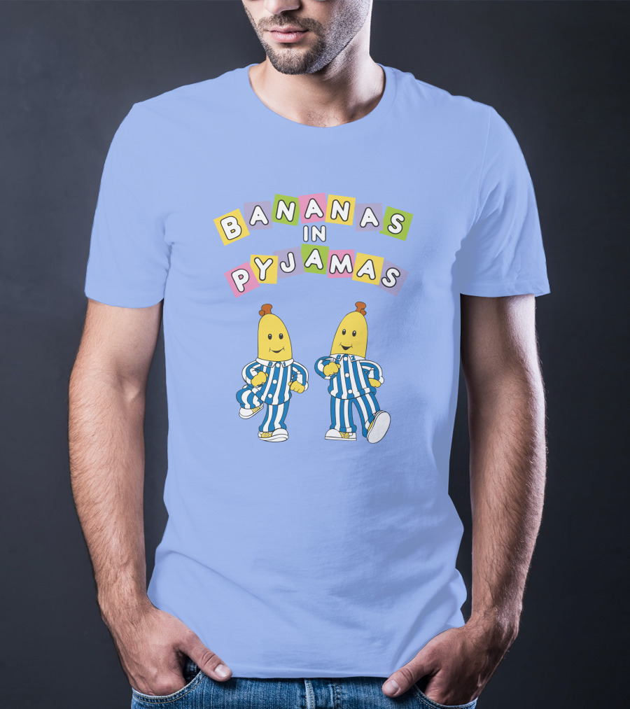 Bananas In Pyjamas Cartoon Characters In Blue And White Striped Outfits T-Shirt