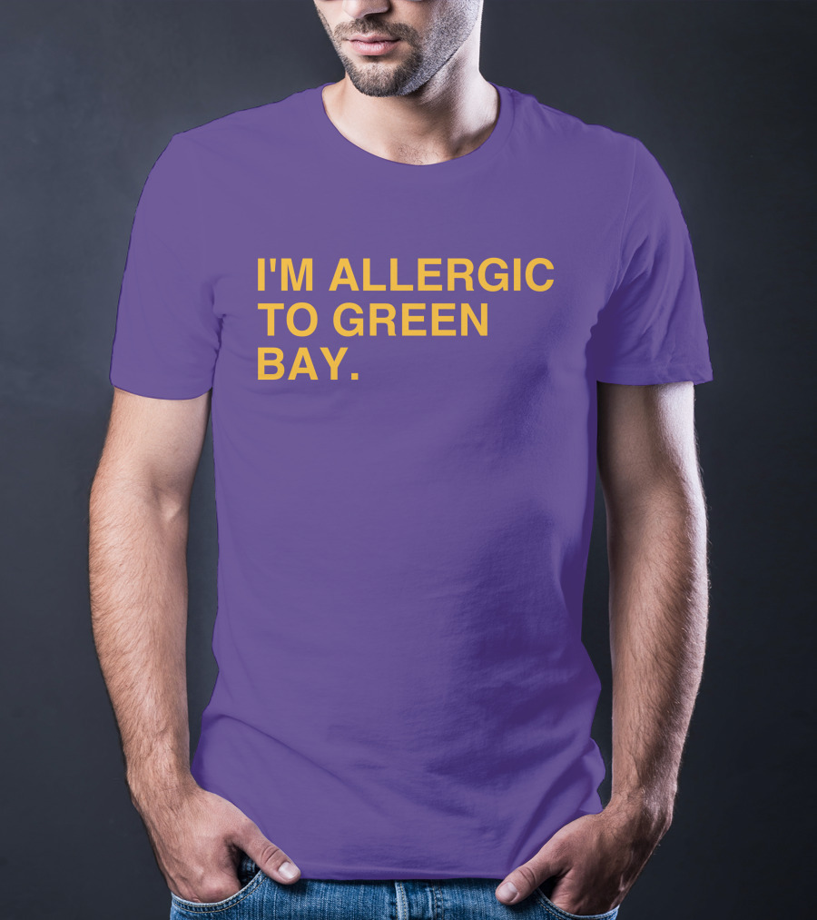 I'm Allergic To Green Bay Packers Football Fan Rivalry T-Shirt