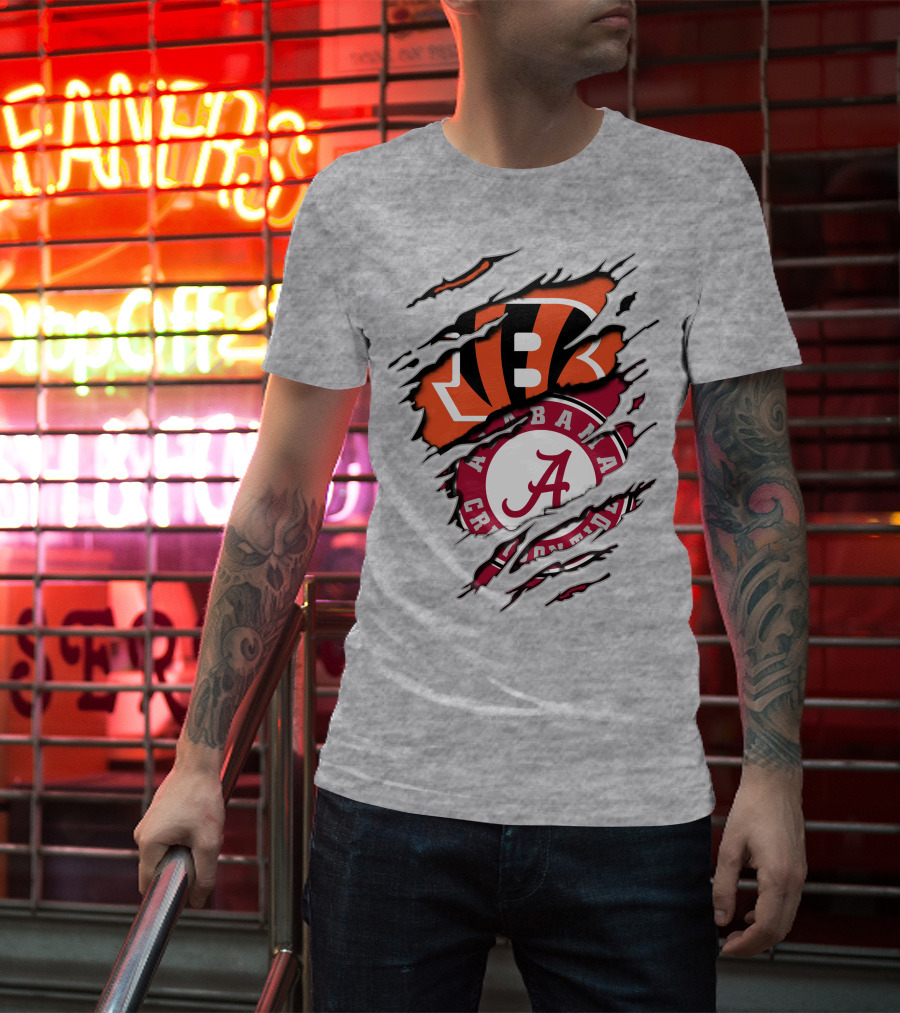 Alabama Crimson Tide Cincinnati Bengals Rip Claw T-Shirt