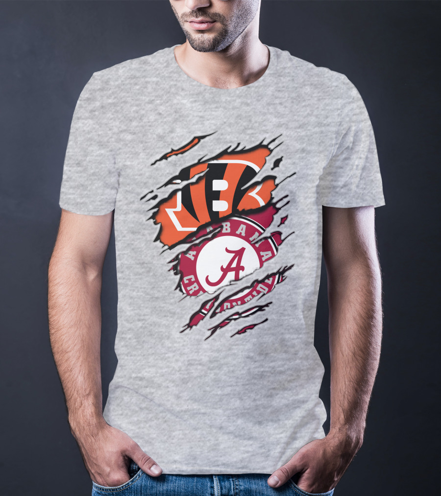 Alabama Crimson Tide Cincinnati Bengals Rip Claw T-Shirt
