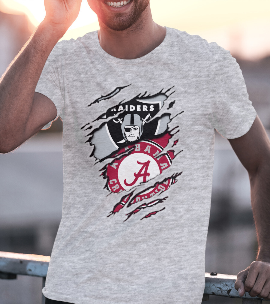 Alabama Crimson Tide Raiders Nfl Crossover T-Shirt