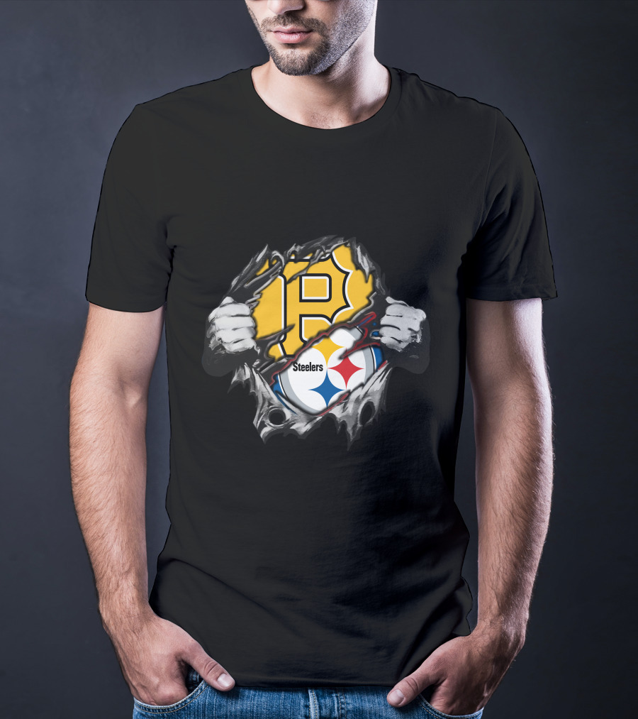 Steelers Pirates Logo Rip Fusion T-Shirt