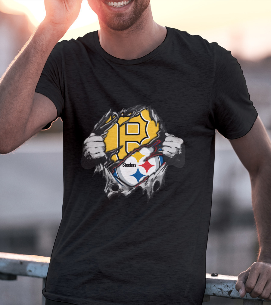 Steelers Pirates Logo Rip Fusion T-Shirt