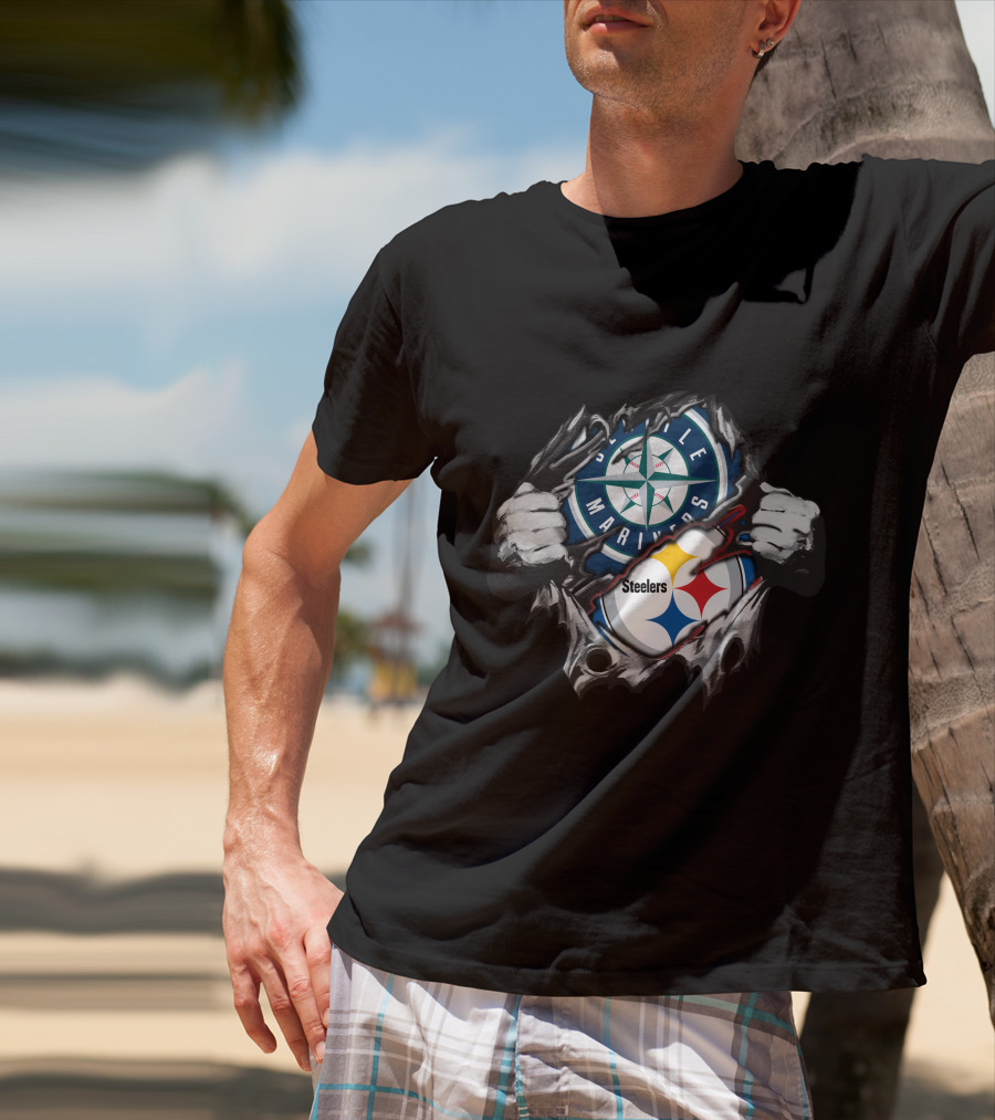 Seattle Mariners Steelers Crossover Fan T-Shirt