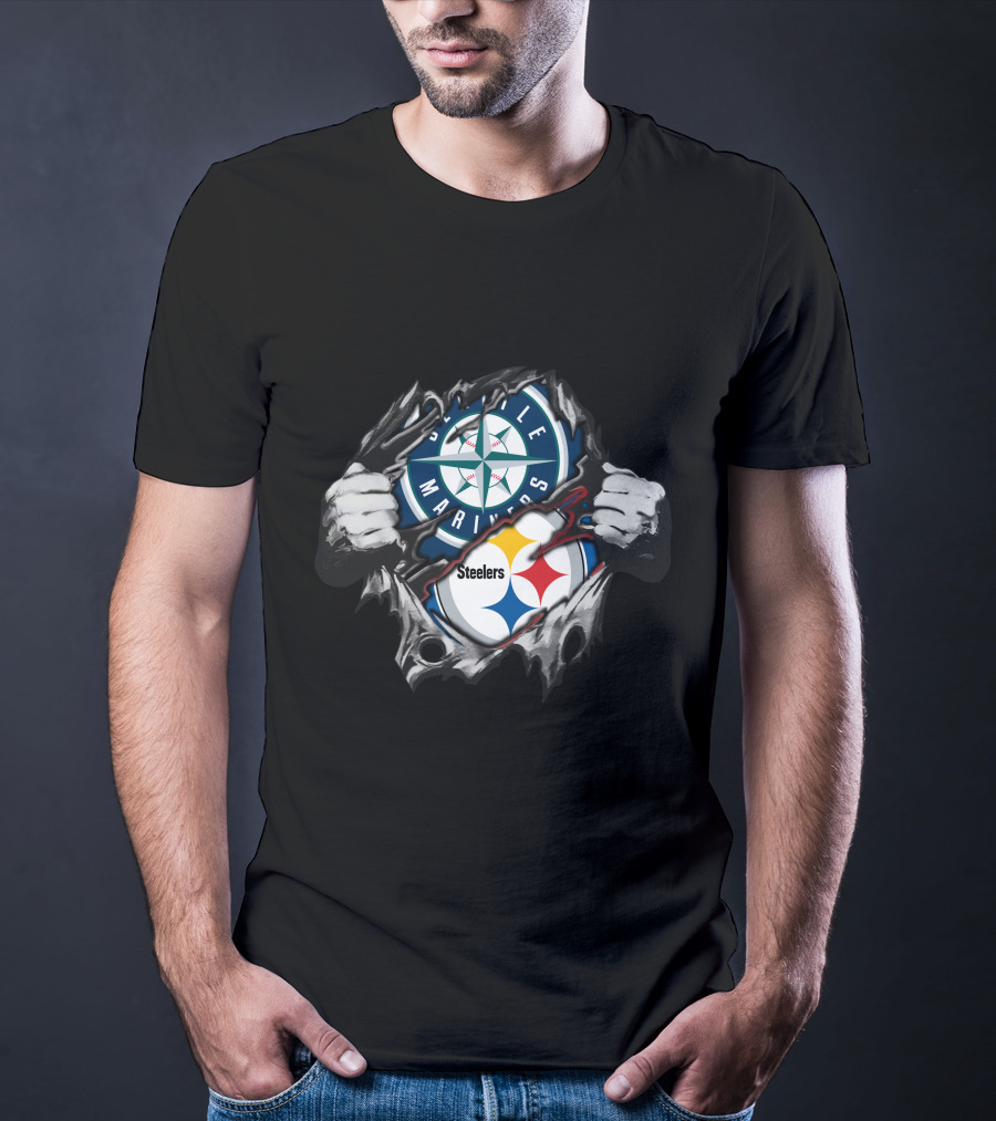 Seattle Mariners Steelers Crossover Fan T-Shirt
