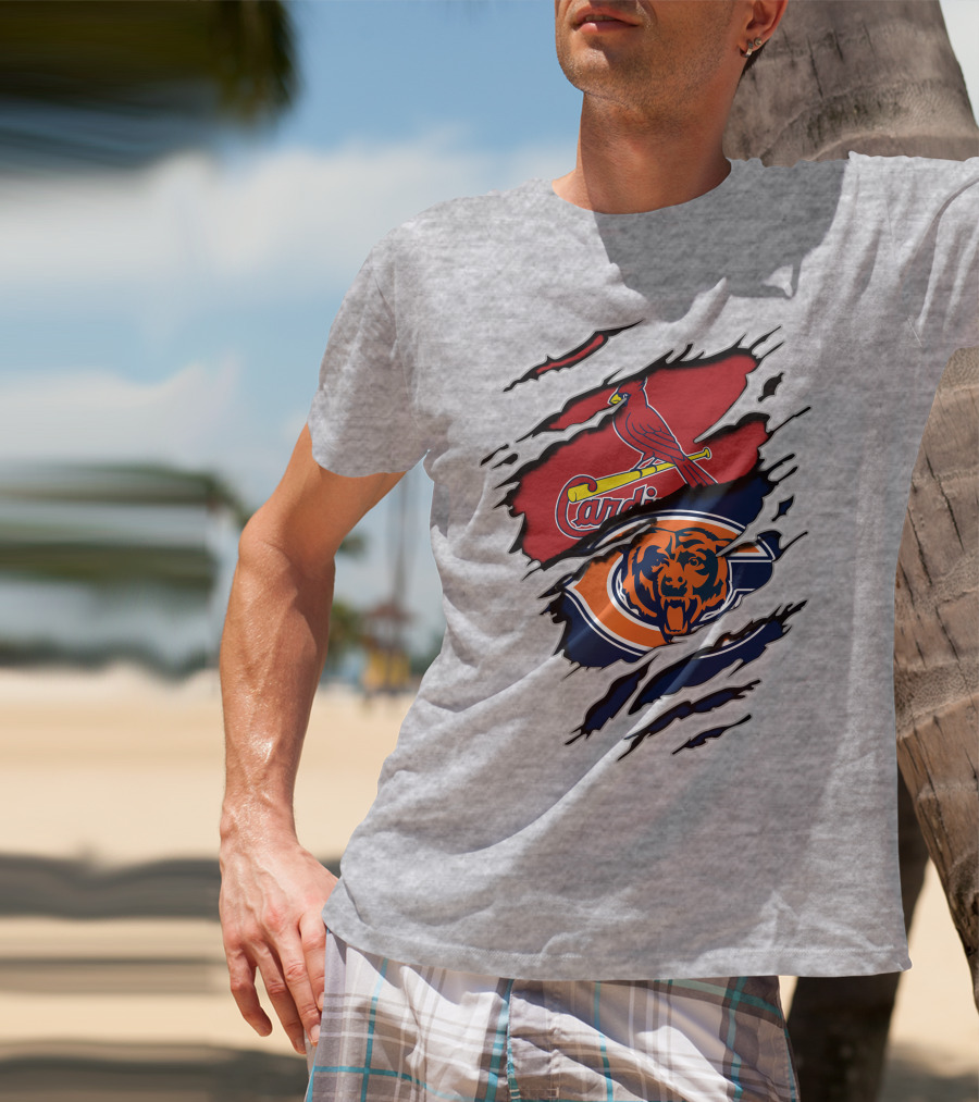 Chicago Bears And St. Louis Cardinals Logo Mashup T-Shirt