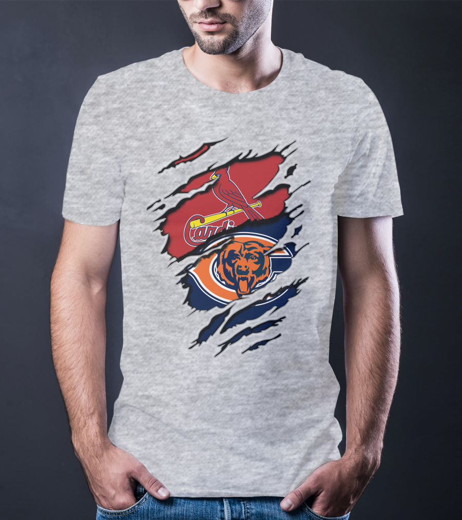 Chicago Bears And St. Louis Cardinals Logo Mashup T-Shirt