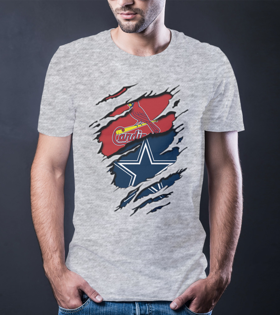 Cardinals And Cowboys Team Spirit Fusion T-Shirt