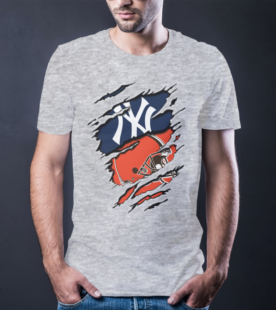 New York Yankees Cleveland Browns Fusion T-Shirt