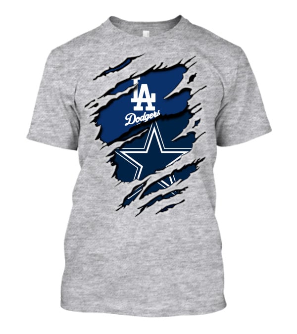 Los Angeles Dodgers Dallas Cowboys Logo Fusion T-Shirt