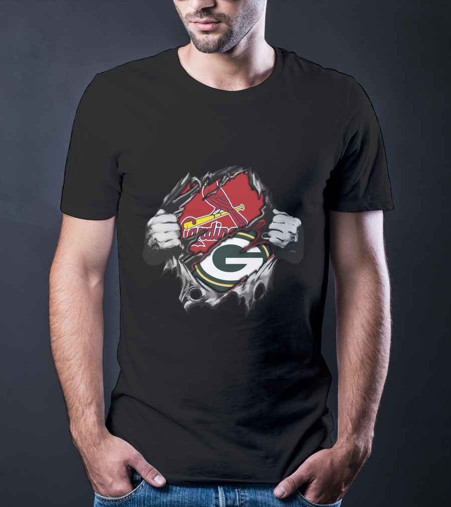 Cardinals Packers Dual Fan Crossover T-Shirt