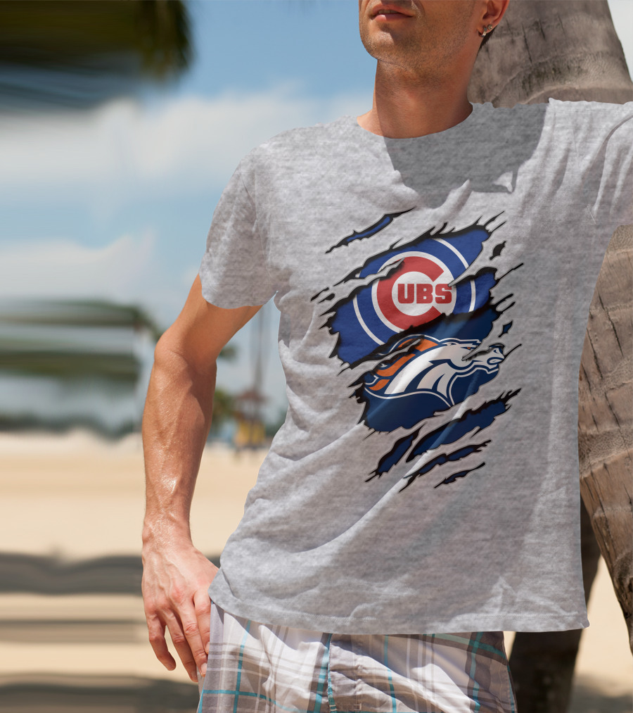 Cubs Broncos Logo Crossover T-Shirt