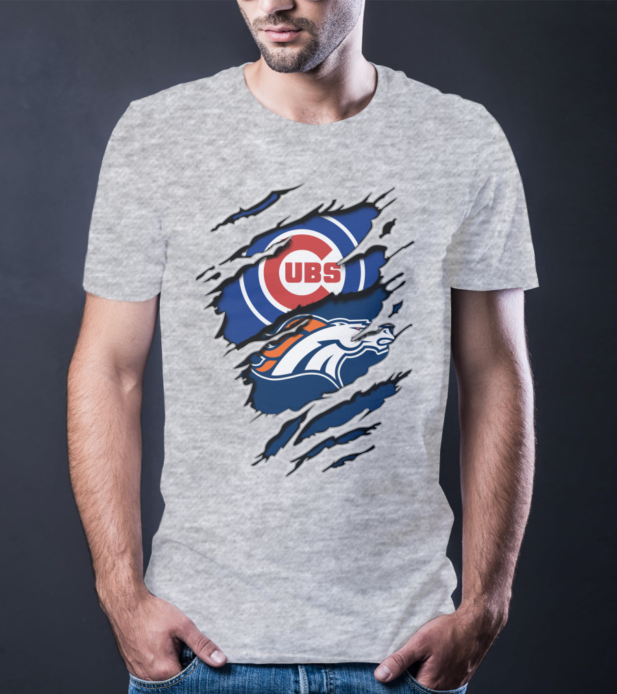 Cubs Broncos Logo Crossover T-Shirt