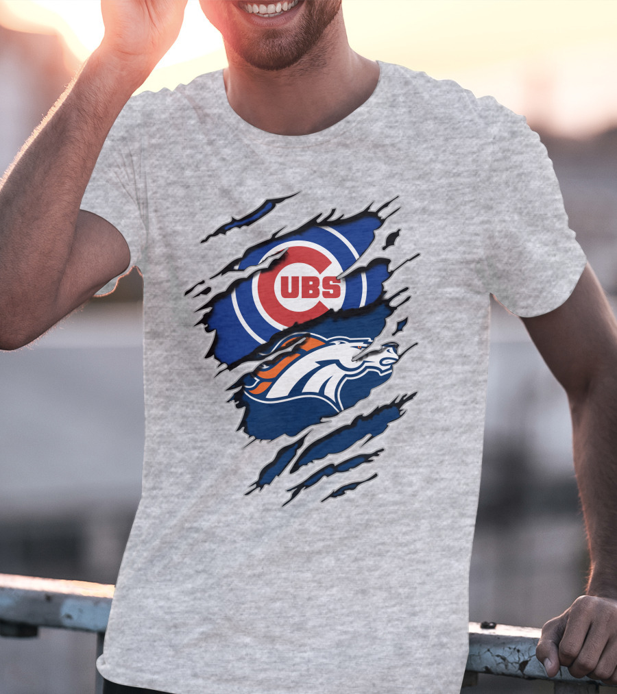 Cubs Broncos Logo Crossover T-Shirt