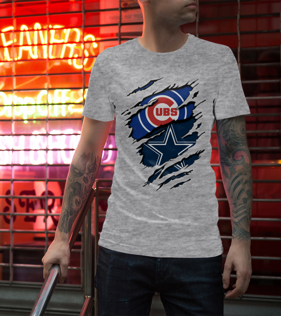Cubs And Cowboys Fan Symbol Fusion T-Shirt