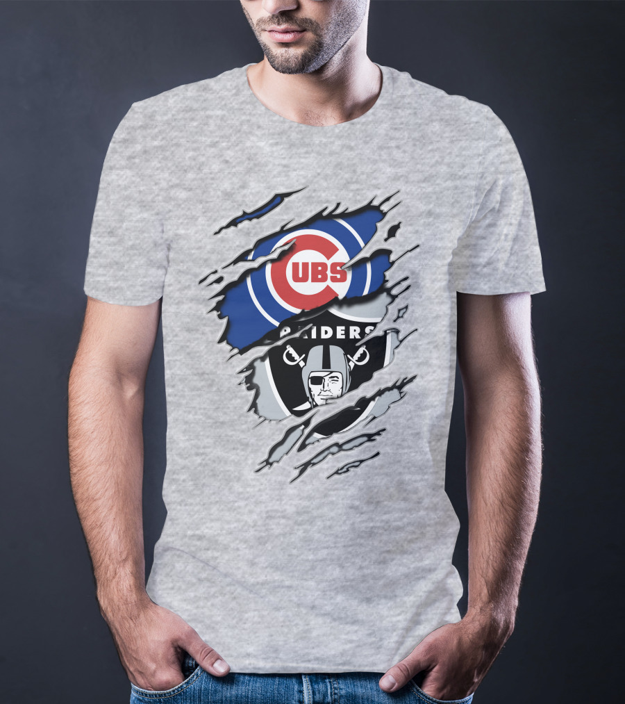 Cubs Raiders Logo Mashup T-Shirt