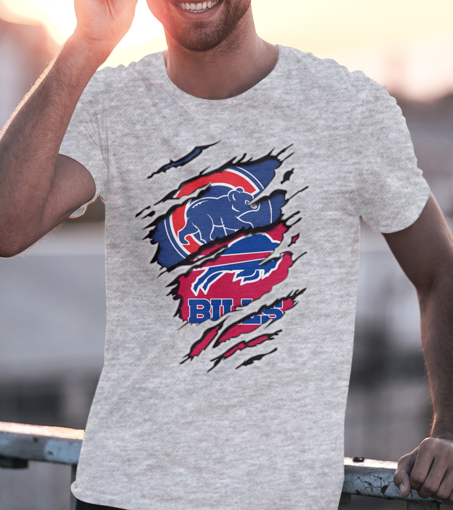 Bills Cubs Buffalo Football Chicago Baseball Crossover T-Shirt
