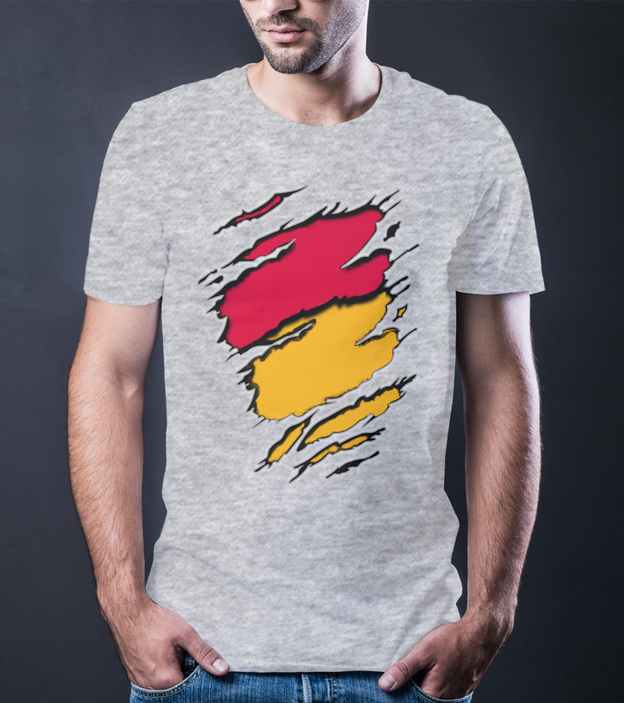Pac Bra Claw Marks Design Red Yellow Scratch Marks T-Shirt