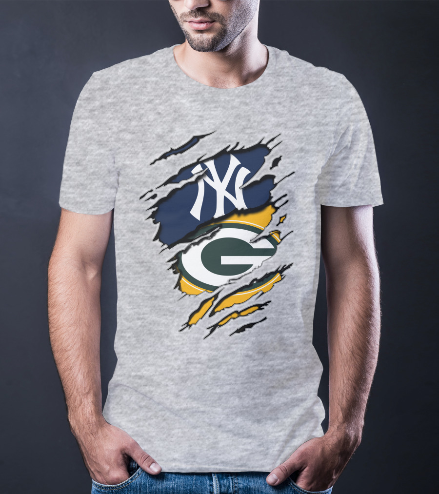 Packers Yankees Green Bay New York Crossover T-Shirt