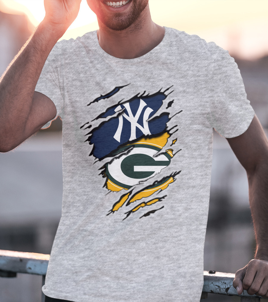 Packers Yankees Green Bay New York Crossover T-Shirt