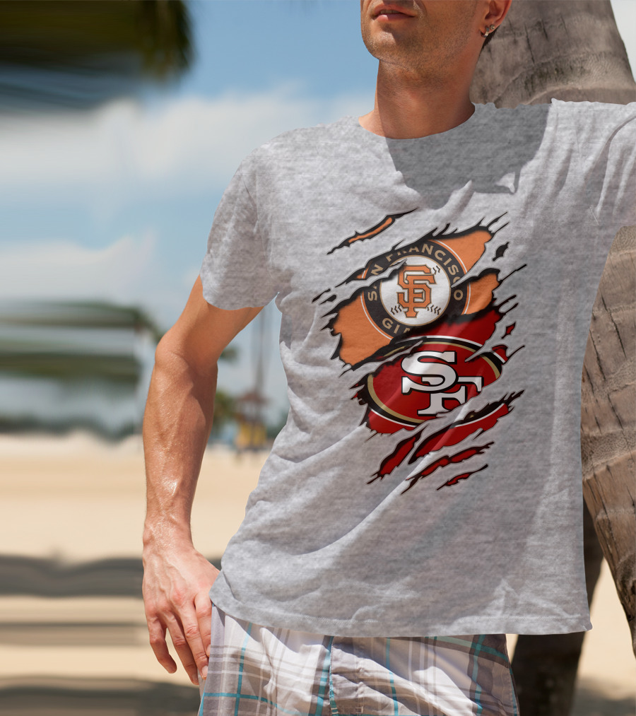 San Francisco Giants 49ers Crossover Logo T-Shirt