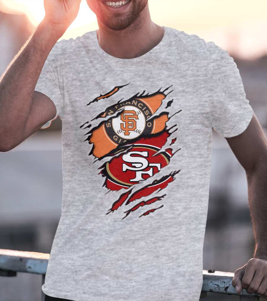 San Francisco Giants 49ers Crossover Logo T-Shirt