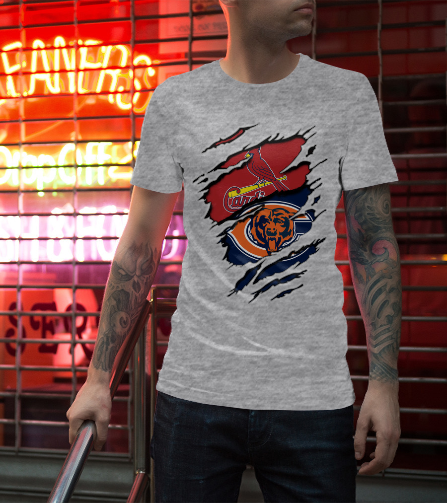 Cardinals Bears Claw Marks Sports T-Shirt