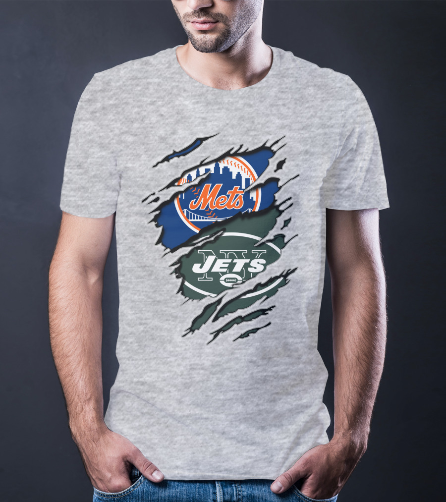 Mets Jets Claw Marks Scratch T-Shirt