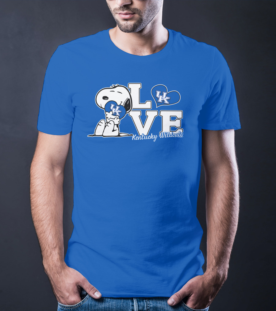 Love Kentucky Wildcats Snoopy Uk Heart T-Shirt
