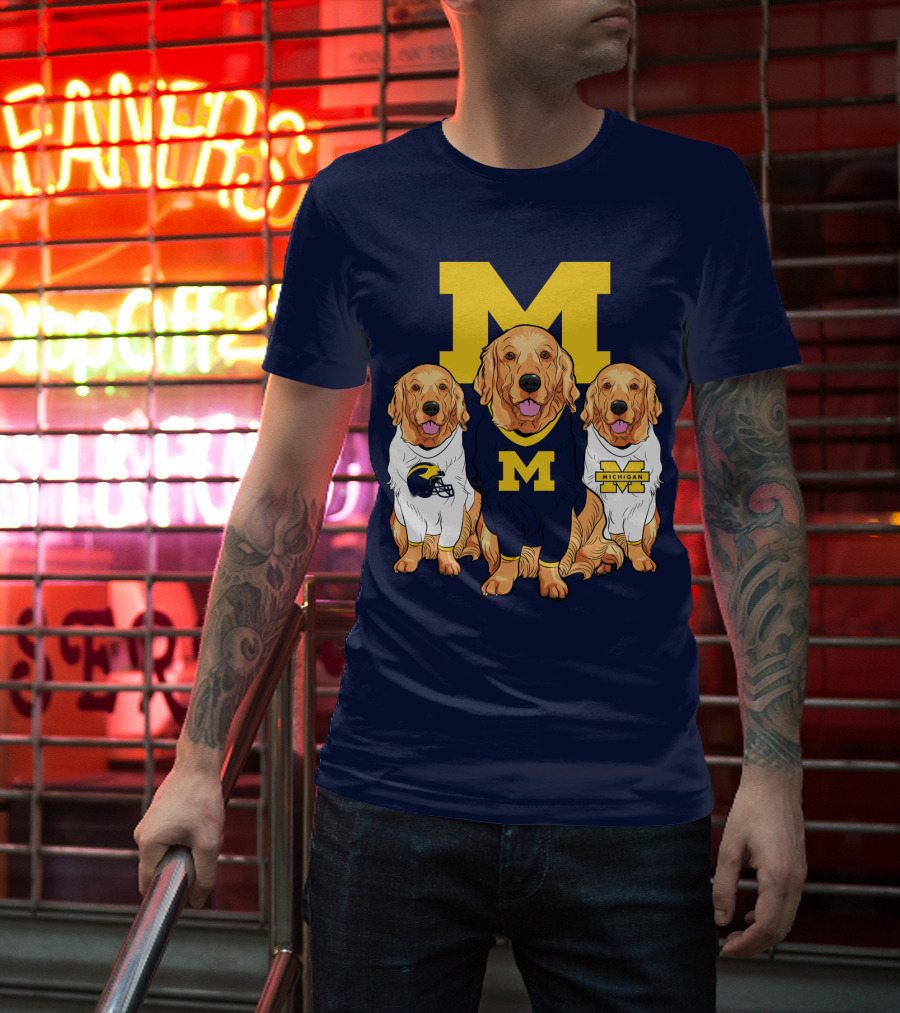 Michigan Wolverines Golden Retriever T-Shirt