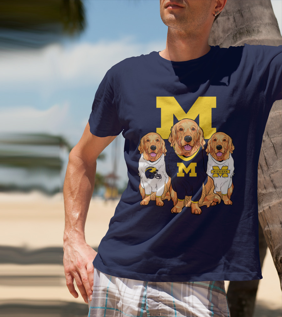 Michigan Wolverines Golden Retriever T-Shirt