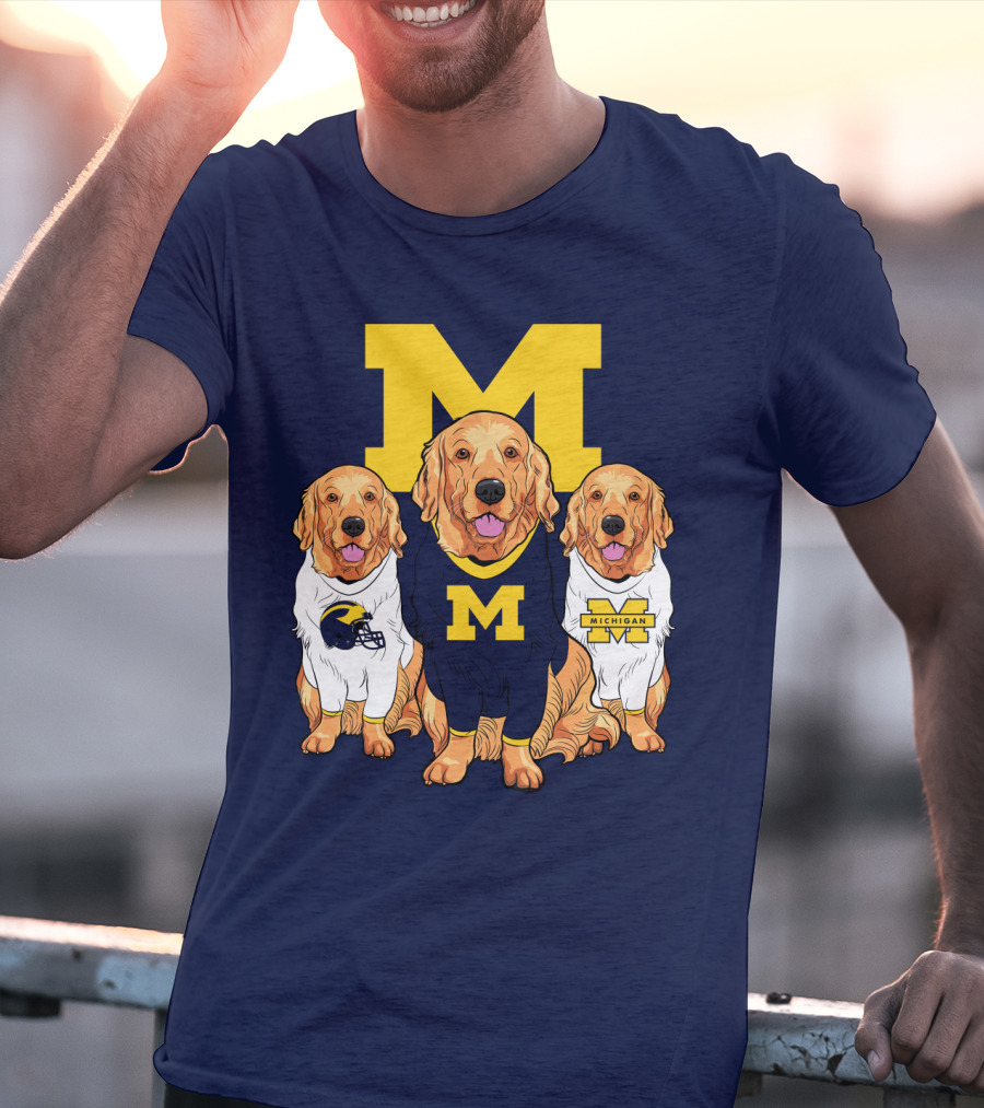 Michigan Wolverines Golden Retriever T-Shirt