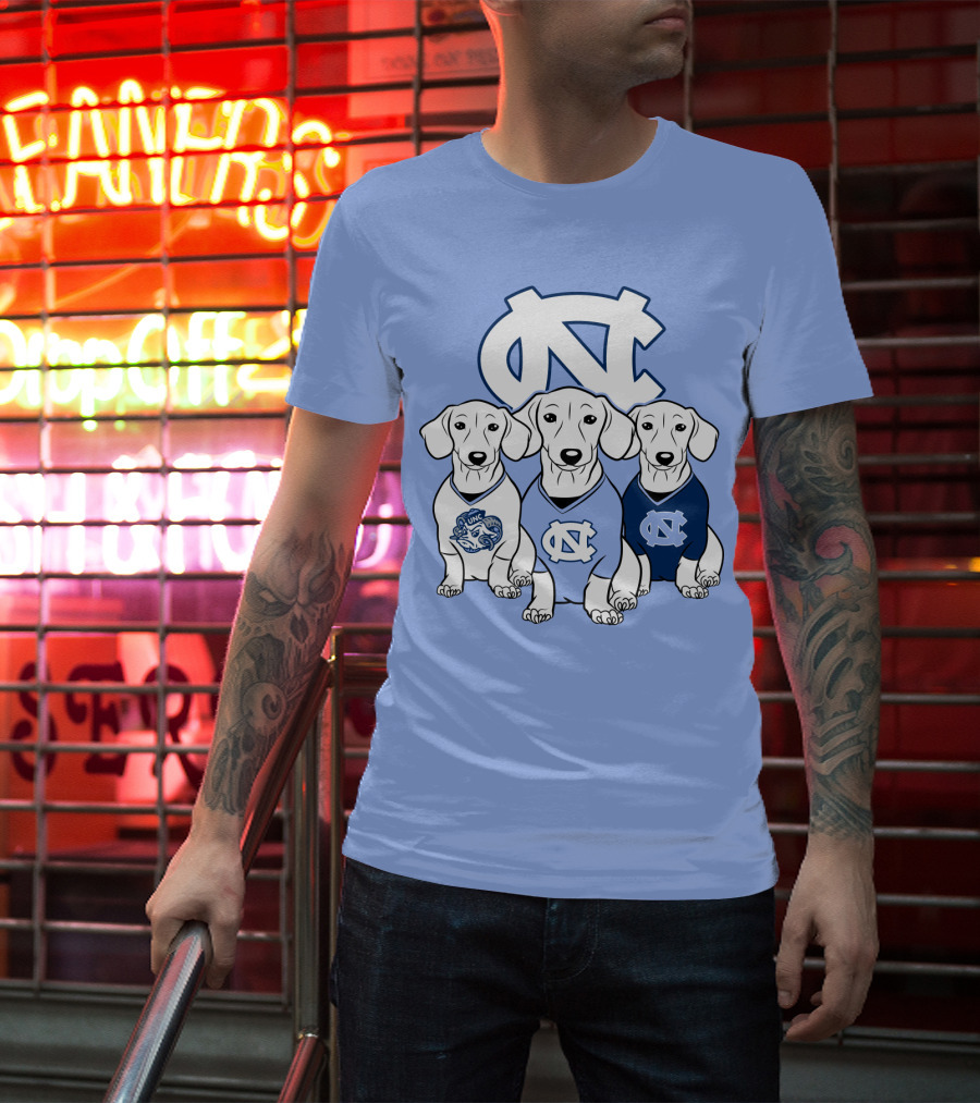 North Carolina Tar Heels  Dachshund Dogs T-Shirt