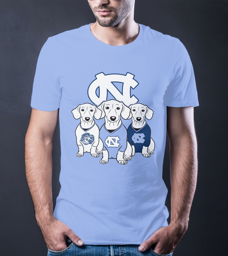North Carolina Tar Heels  Dachshund Dogs T-Shirt