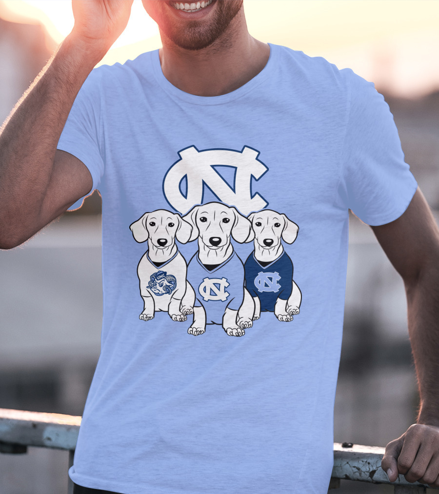 North Carolina Tar Heels  Dachshund Dogs T-Shirt