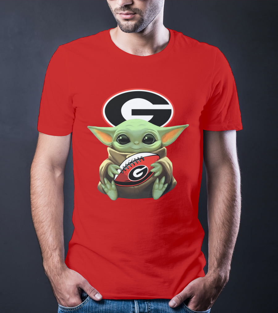 Baby Yoda Georgia Bulldogs Football Fan T-Shirt