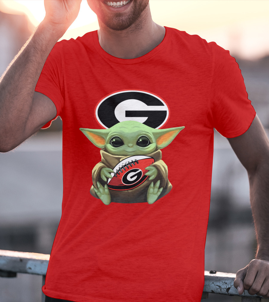 Baby Yoda Georgia Bulldogs Football Fan T-Shirt