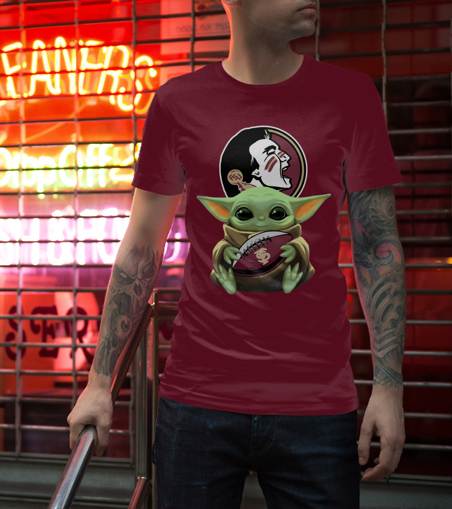 Baby Yoda Seminoles Football FSU T-Shirt