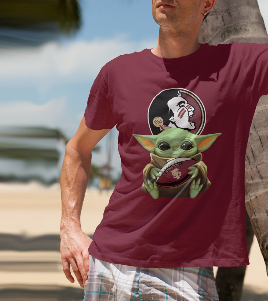 Baby Yoda Seminoles Football FSU T-Shirt